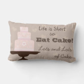生命は不足分です従ってケーキを食べて下さい ランバークッション (裏面)
