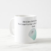 生命は丘の老齢期にわたるトイレットペーパーのようです コーヒーマグカップ (正面左)