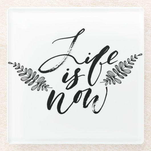 生命は今あります ガラスコースター (正面)