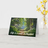 生命は公園の挨拶状の歩行です カード (黄色い花)