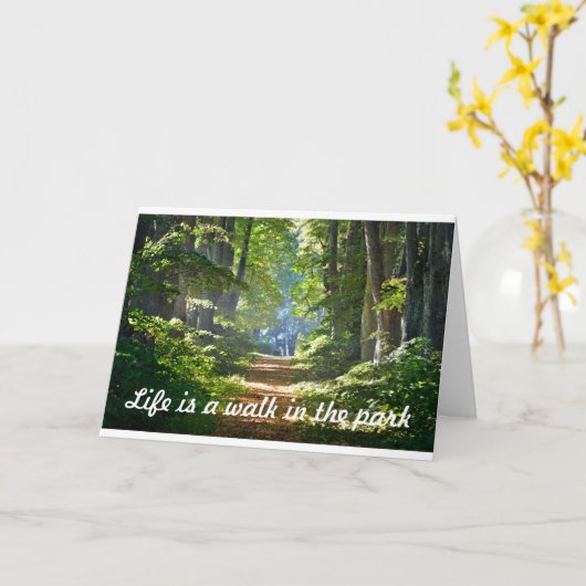 生命は公園の挨拶状の歩行です カード (黄色い花)