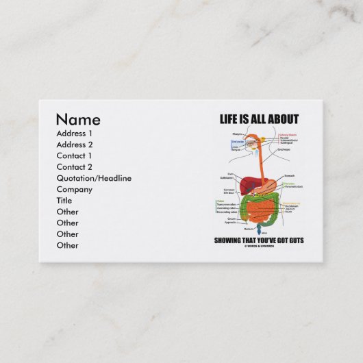 生命は内臓を持っていることの提示について完全にです 名刺 (正面)
