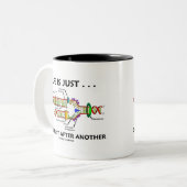 生命は別のものの後にちょうど… 1つのねじれです(DNA) ツートーンマグカップ (正面左)