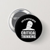 生命は危ない者に勝考える 缶バッジ (正面&裏面)