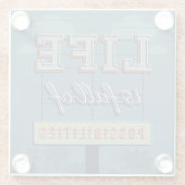 生命は可能性の完全です ガラスコースター (裏面)