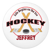 生命は名前から交差させたアイスホッケー用スティックを始めます セラミックノブ (正面)