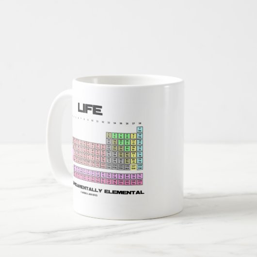 生命は基本的に元素周期表である コーヒーマグカップ (正面左)