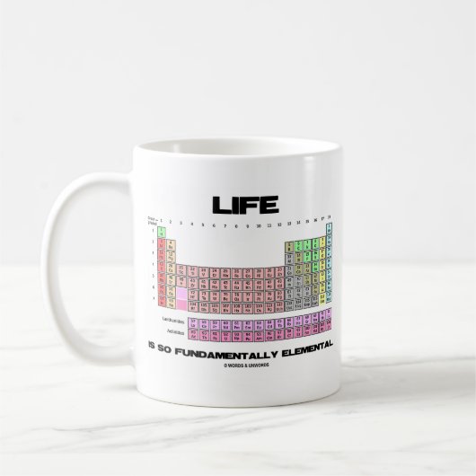 生命は基本的に元素周期表である コーヒーマグカップ (左)