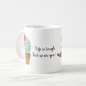 生命は堅いですが、従ってハリネズミサボテンあります コーヒーマグカップ (正面左)