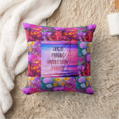 生命は壊れやすいハンドルと祈りの言葉フローラ枕 クッション (ブランケット)