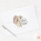 生命は壊れやすいハンドルと祈りの言葉花コースター ラウンドシール (封筒)