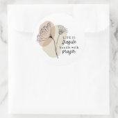 生命は壊れやすいハンドルと祈りの言葉花コースター ラウンドシール (バッグ)