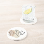 生命は壊れやすい取っ手と祈りの言葉花 コースター (側面)