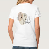 生命は壊れやすい取っ手と祈りの言葉花 Tシャツ (裏面)