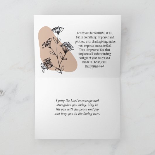 生命は壊れやすい柄で祈りの言葉 感動的 カード (内部)