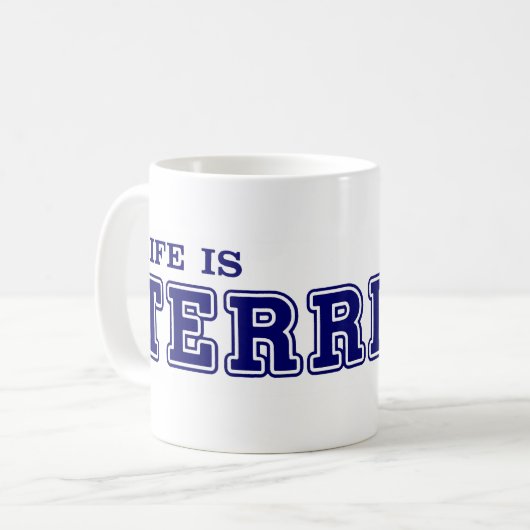 生命は大変なマグです コーヒーマグカップ (正面左)