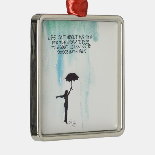 生命は嵐を待っていることについて渡るためにありません メタルオーナメント (右)