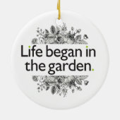 生命は庭で始まりました セラミックオーナメント (裏面)