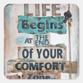 生命は心地よい帯の終わりから始まる スクエアシール