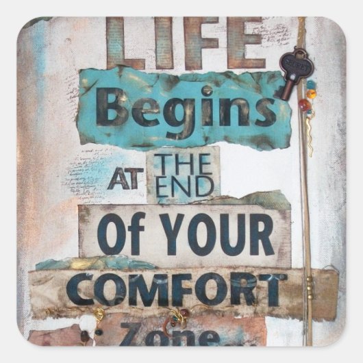 生命は心地よい帯の終わりから始まる スクエアシール (正面)