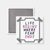生命は恐れが感動的な引用文をどこに終えるか始めます マグネット (正面/裏面)
