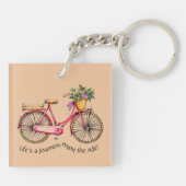 生命は旅行、楽しみます乗車をです-バイクを開花して下さい キーホルダー (裏面)