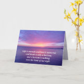 生命は永遠の愛です不滅の悔やみや弔慰の日没です カード (黄色い花)