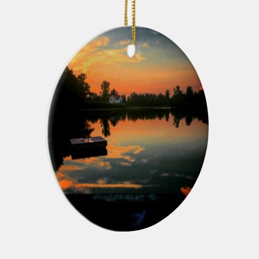 生命は湖でよりよいです セラミックオーナメント (右)