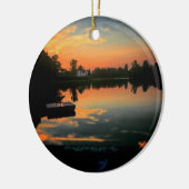 生命は湖でよりよいです セラミックオーナメント (左)