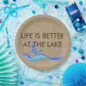 生命は湖のバーラップの紙皿でよりよいです ペーパープレート (パーティー)