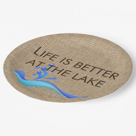 生命は湖のバーラップの紙皿でよりよいです ペーパープレート (アングル)