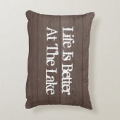 生命は湖の木製の穀物の装飾用クッションでよりよいです アクセントクッション (裏面(縦))