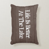 生命は湖の木製の穀物の装飾用クッションでよりよいです アクセントクッション (正面(垂直))