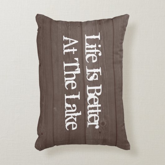 生命は湖の木製の穀物の装飾用クッションでよりよいです アクセントクッション (正面(垂直))