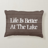 生命は湖の木製の穀物の装飾用クッションでよりよいです アクセントクッション (裏面)