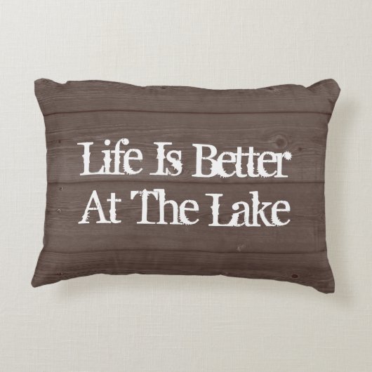 生命は湖の木製の穀物の装飾用クッションでよりよいです アクセントクッション (裏面)
