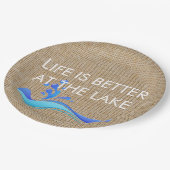 生命は湖の(白い)バーラップの紙皿でよりよいです ペーパープレート (アングル)