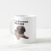 生命は犬のマグとよりよいです コーヒーマグカップ (正面左)
