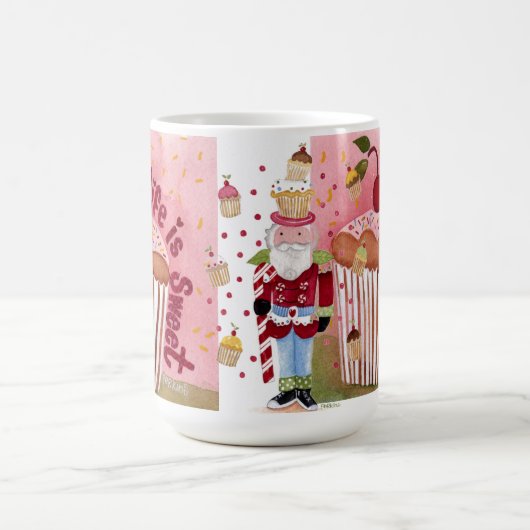 生命は甘いカップケーキのマグです コーヒーマグカップ (中央)