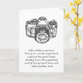 生命は白黒カメラの引用文のようです カード (黄色い花)