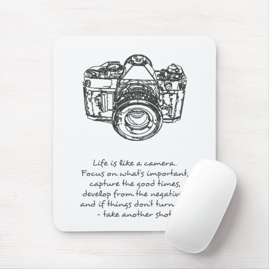 生命は白黒カメラの引用文のようです マウスパッド (マウス)