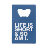 生命は短かったり及び従って私おもしろいな引用文の栓抜きです クレジットカード栓抜き (裏面)