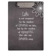 生命は私達が取る呼吸によって測定されていない引用文 クリップボード (正面)