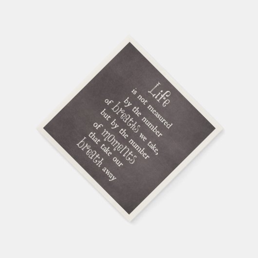 生命は私達が取る呼吸によって測定されていない引用文 スタンダードカクテルナプキン (角)