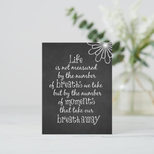 生命は私達が取る呼吸によって測定されていない引用文 ポストカード (スタンド正面)