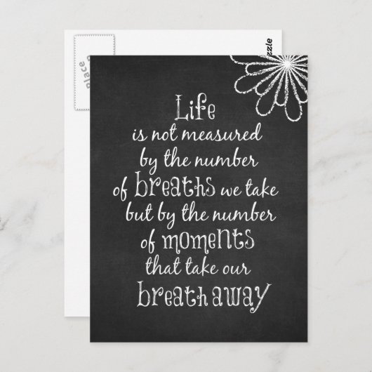 生命は私達が取る呼吸によって測定されていない引用文 ポストカード (正面/裏面)