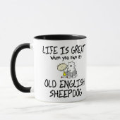 生命は素晴らしく古い英国の牧羊犬です マグカップ (左)