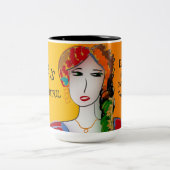 生命は美しいです-無計画な部品 ツートーンマグカップ (中央)