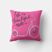 生命は美しい乗車のピンクです クッション (裏面)