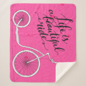 生命は美しい乗車のピンクです シェルパブランケット (正面)